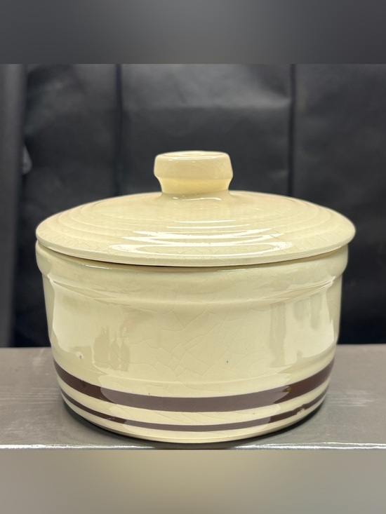 Mccoy Other - McCoy Brown Stiped Covered Dish Ceramic USA Pottery Margarine Butter Vtg Granny
